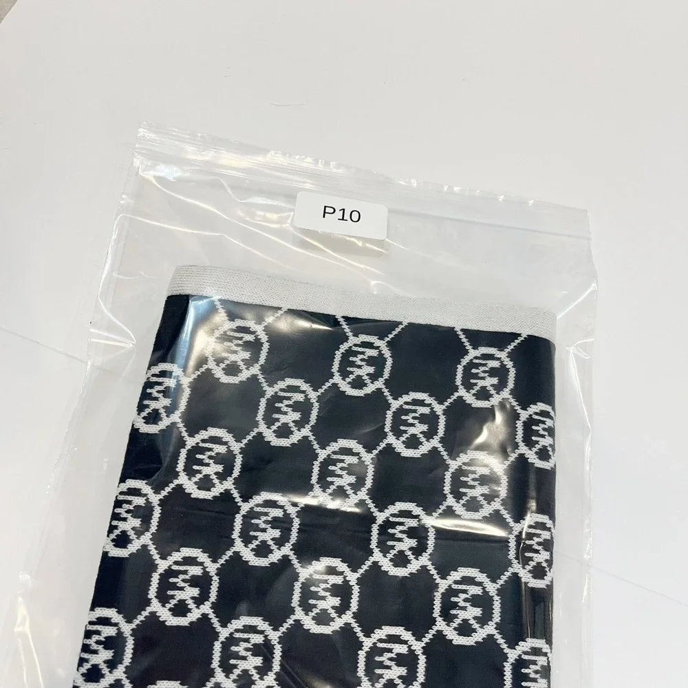 NEW Michael Kors Scarf Black White Logo Monogram Knit Infinity Scarf NWT